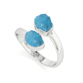 neon-apatite rough shape stackable bezel-set ring