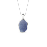 natural tanzanite rough shape pendant necklace