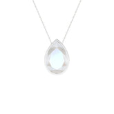 natural rainbow-moonstone pear shape pendant necklace