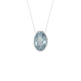 natural aquamarine oval shape pendant necklace