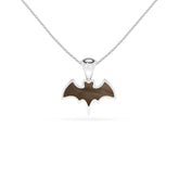natural smoky-quartz bat shape pendant necklace