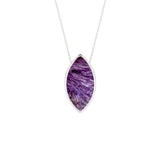 natural charoite marquise shape pendant necklace