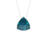 natural chrysocolla trillion shape pendant necklace