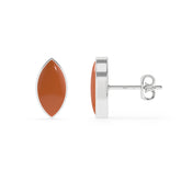 natural carnelian marquise shape stud earrings