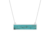 natural turquoise bar shape pendant necklace