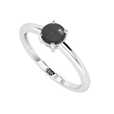 shungite round cab stackable prong-set ring