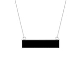 natural black-onyx bar shape pendant necklace