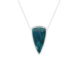 natural chrysocolla bullet shape pendant necklace