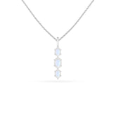 natural rainbow-moonstone oval shape pendant necklace