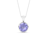 natural tanzanite round shape pendant necklace