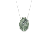 natural seraphinite oval shape pendant necklace