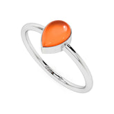 carnelian pear cab stackable bezel-set ring