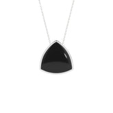 natural black-onyx trillion shape pendant necklace