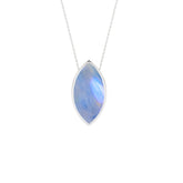 natural blue-moonstone marquise shape pendant necklace