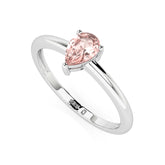 rose quartz pear cut stackable prong-set ring