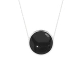 natural black-onyx round shape pendant necklace