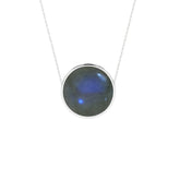 natural labradorite round shape pendant necklace