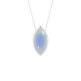 natural rainbow-moonstone marquise shape pendant necklace