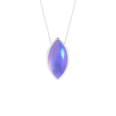 natural purple-moonstone marquise shape pendant necklace