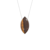 natural tiger-eye marquise shape pendant necklace