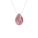 natural rhodochrosite pear shape pendant necklace