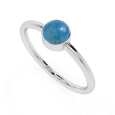 turquoise round cab stackable bezel-set ring