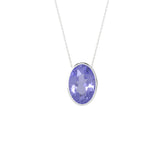 natural tanzanite oval shape pendant necklace