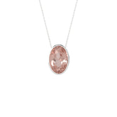 natural morganite oval shape pendant necklace