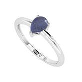 lapis lazuli pear cab stackable prong-set ring