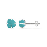 natural turquoise rough shape stud earrings