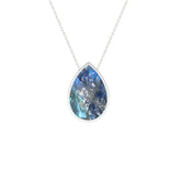 natural blue-moonstone pear shape pendant necklace