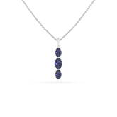 natural iolite oval shape pendant necklace