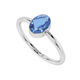 kyanite oval cut stackable bezel-set ring