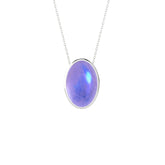 natural purple-moonstone oval shape pendant necklace