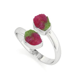 ruby-zoisite rough shape stackable bezel-set ring