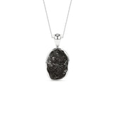natural black-tourmaline rough shape pendant necklace