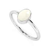 freshwater cultured pearl oval cab stackable bezel-set ring