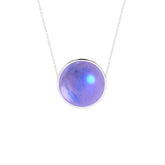 natural purple-moonstone round shape pendant necklace