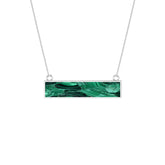 natural malachite bar shape pendant necklace