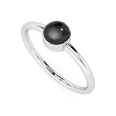 black onyx round cab stackable bezel-set ring