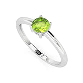 peridot round cut stackable prong-set ring