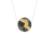 natural schalenblende round shape pendant necklace