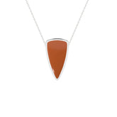 natural carnelian bullet shape pendant necklace