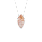 natural rose-quartz marquise shape pendant necklace