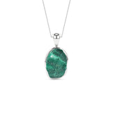 natural malachite rough shape pendant necklace