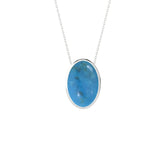 natural turquoise oval shape pendant necklace