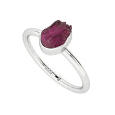 pink-tourmaline rough shape stackable bezel-set ring
