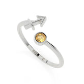 sagittarius zodiac ring with natural citrine