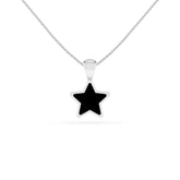 natural black-tourmaline star shape pendant necklace