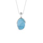 natural larimar rough shape pendant necklace